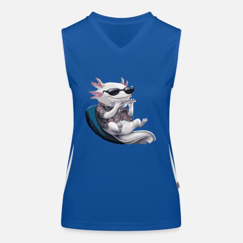 Cadeau de jeu d’harmonica axolotl Débardeur respirant contrasté Femme