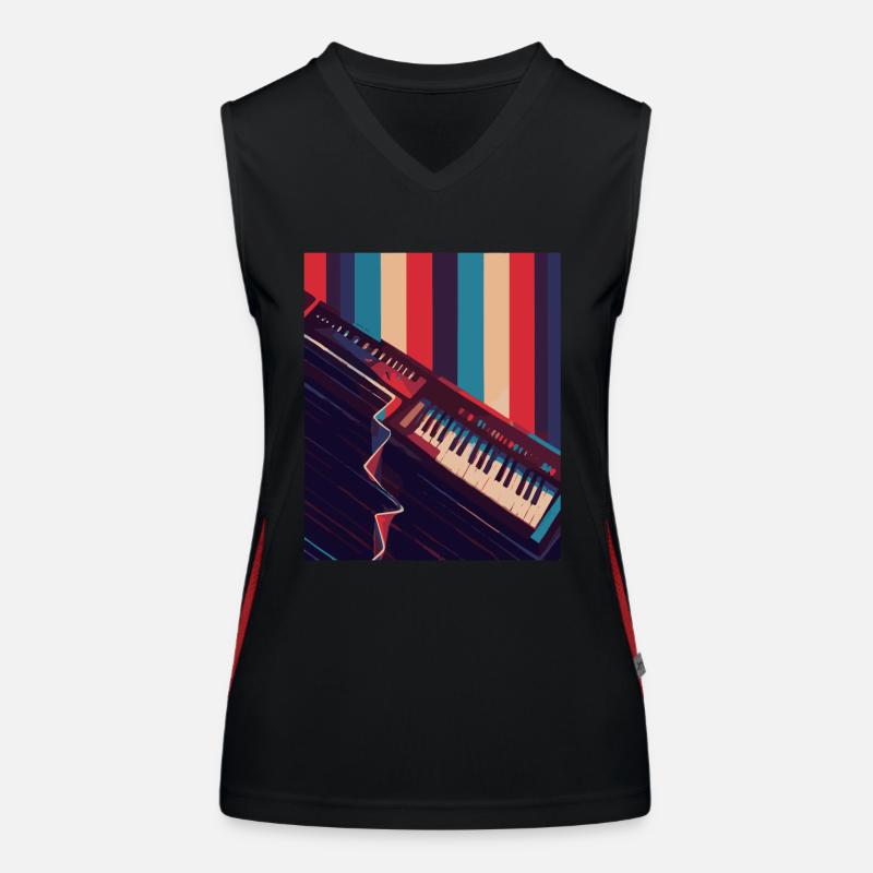 Keytar Keyboard Geschenk Funktionelles Kontrast-Tank Top für Frauen