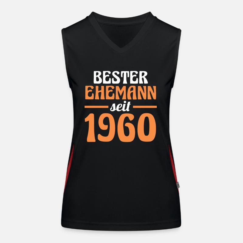 Valentinstag Bester Ehemann Seit 1960 Funktionelles Kontrast-Tank Top für Frauen