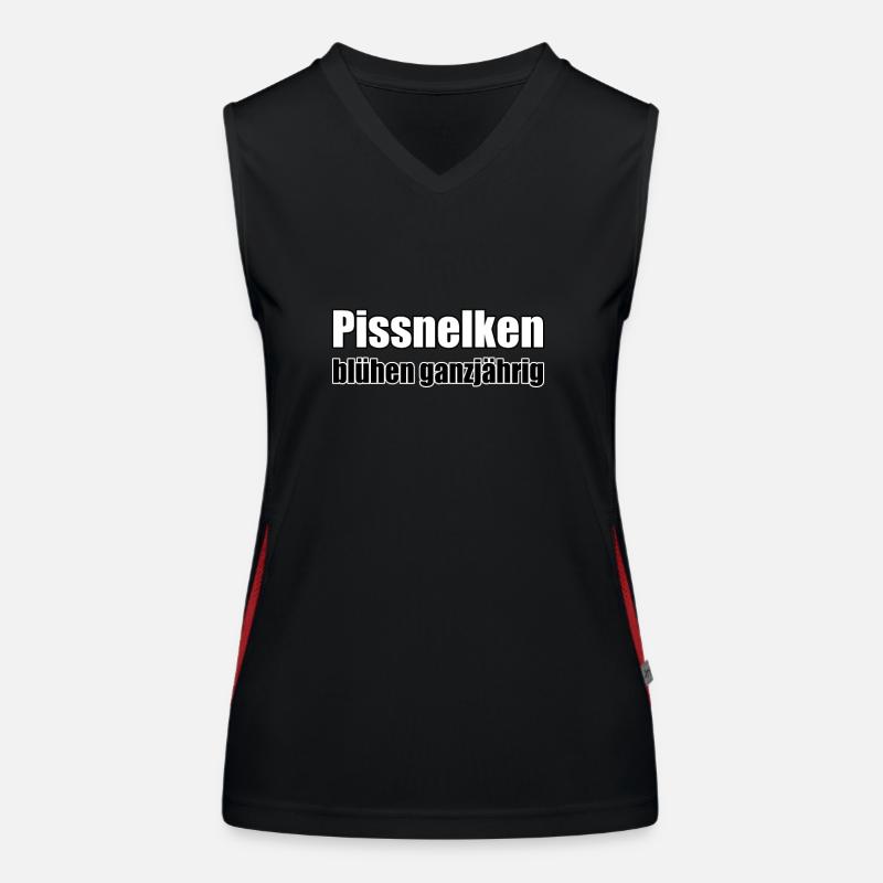 Piss carnations bloom all year round Women's Functional Contrast Tank Top