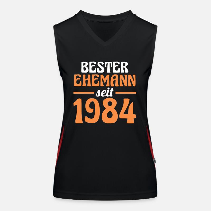 Valentinstag Bester Ehemann Seit 1984 Funktionelles Kontrast-Tank Top für Frauen