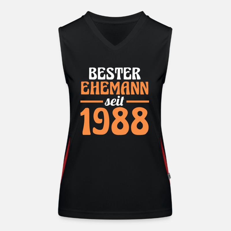Valentinstag Bester Ehemann Seit 1988 Funktionelles Kontrast-Tank Top für Frauen