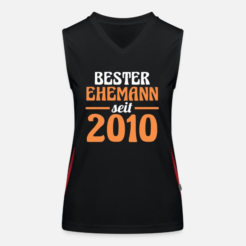 Valentinstag Bester Ehemann Seit 2010 Funktionelles Kontrast-Tank Top für Frauen