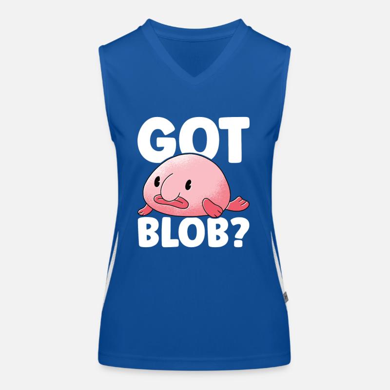 Cute Blob Fish Ugly Fish Women's Functional Contrast Tank Top