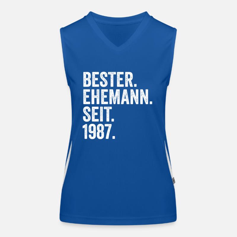 Valentinstag Bester Ehemann Seit 1987 Funktionelles Kontrast-Tank Top für Frauen