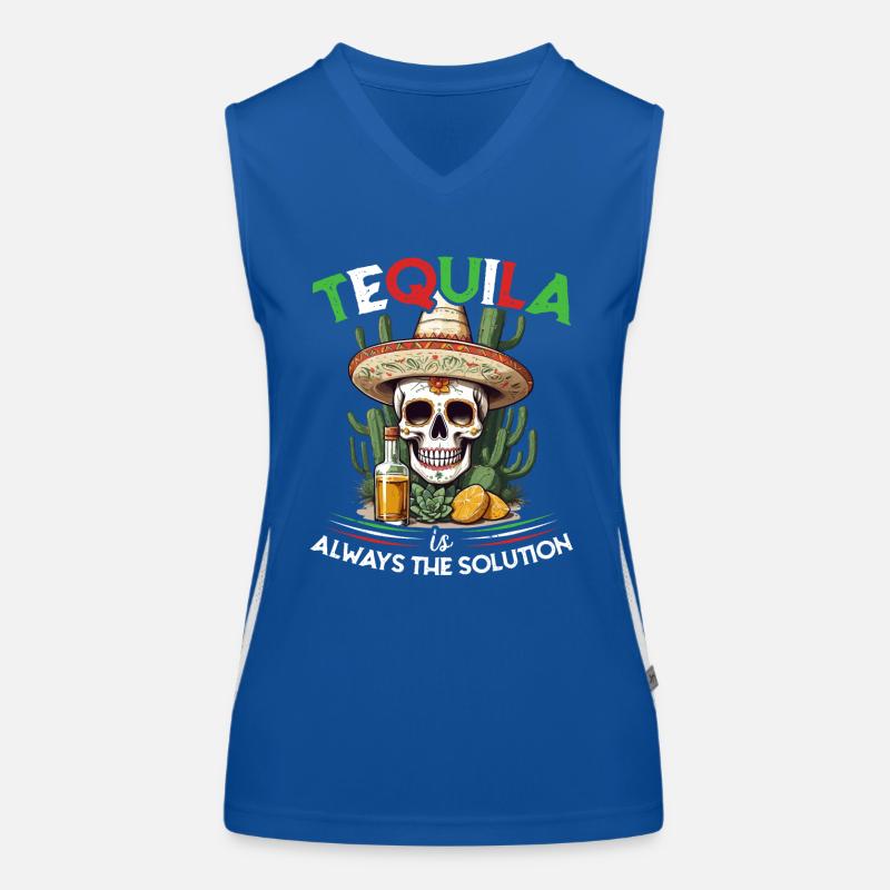 Funny Tequila Saying Cinco de Mayo Design Women's Functional Contrast Tank Top