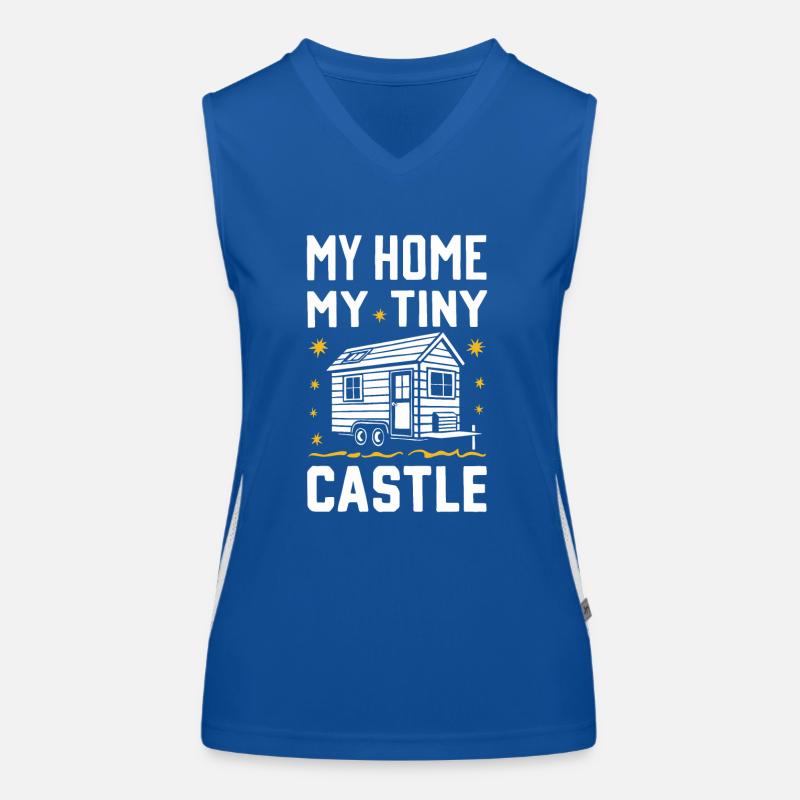 Rolling Tiny House Minimalistischer Lebensstil Funktionelles Kontrast-Tank Top für Frauen