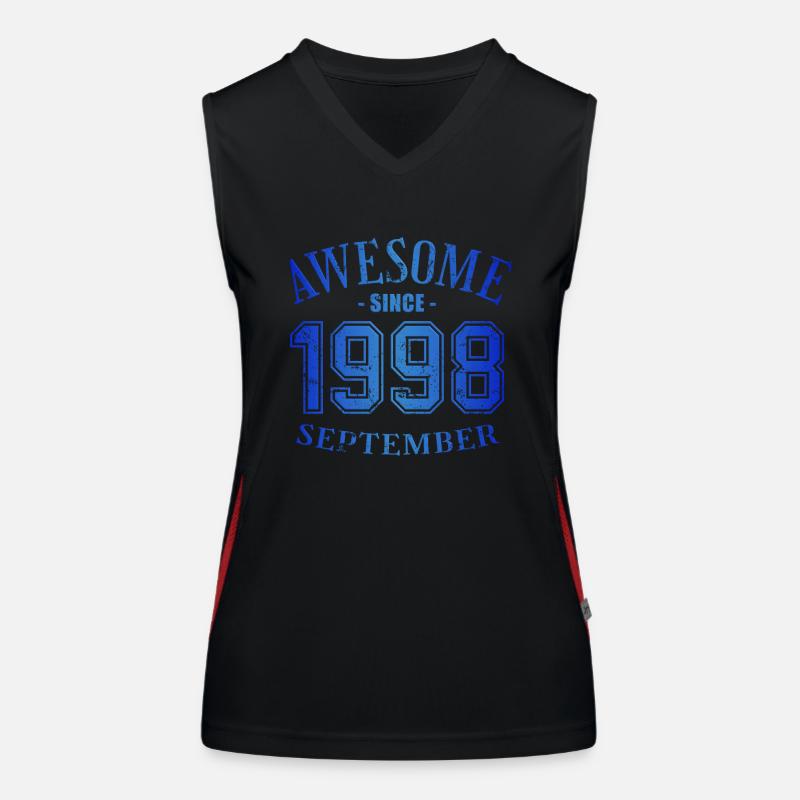 September 1998 - Birthday in September Awesome Women's Functional Contrast Tank Top