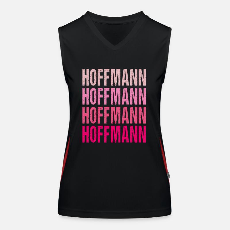 Hoffmann Retro Rosa Nachname Geschenkidee Funktionelles Kontrast-Tank Top für Frauen