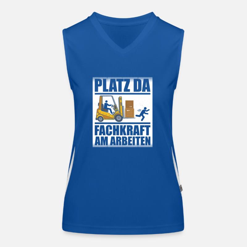Gabelstaplerfahrer Lagerlogistik Lagerist Funktionelles Kontrast-Tank Top für Frauen