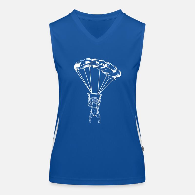 Parachuting Squirrels Funny Chipmunks Animal Lover Women's Functional Contrast Tank Top