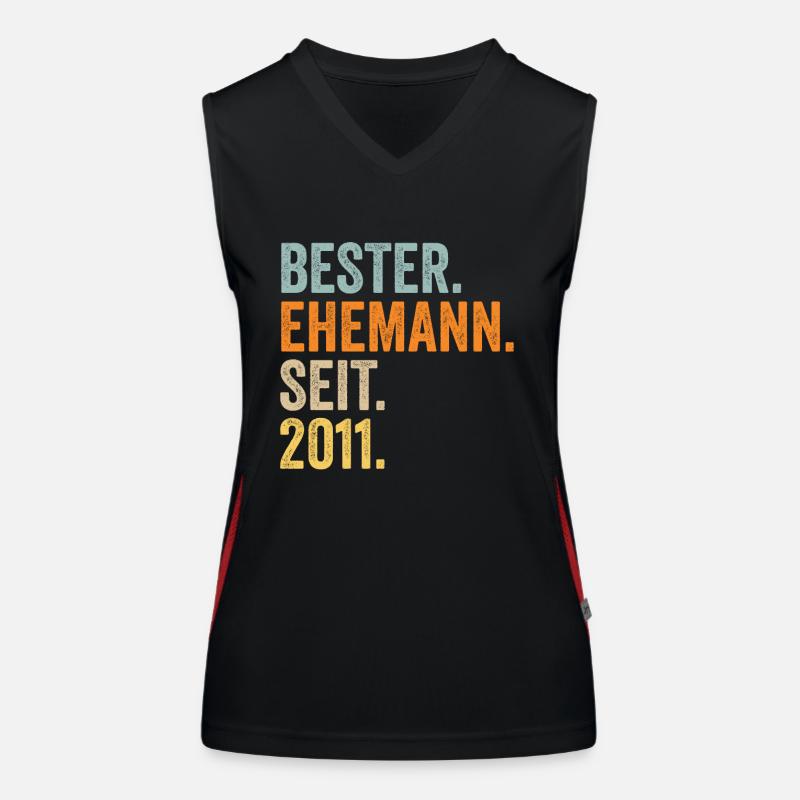 Valentinstag Bester Ehemann Seit 2011 Funktionelles Kontrast-Tank Top für Frauen