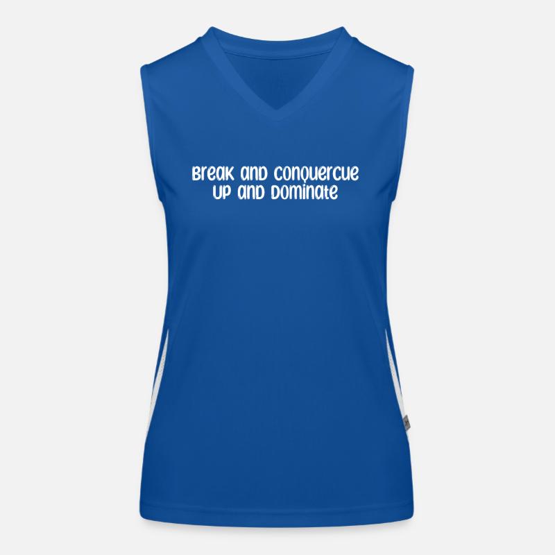 Billard - Break and ConquerCue Up and Dominate Funktionelles Kontrast-Tank Top für Frauen