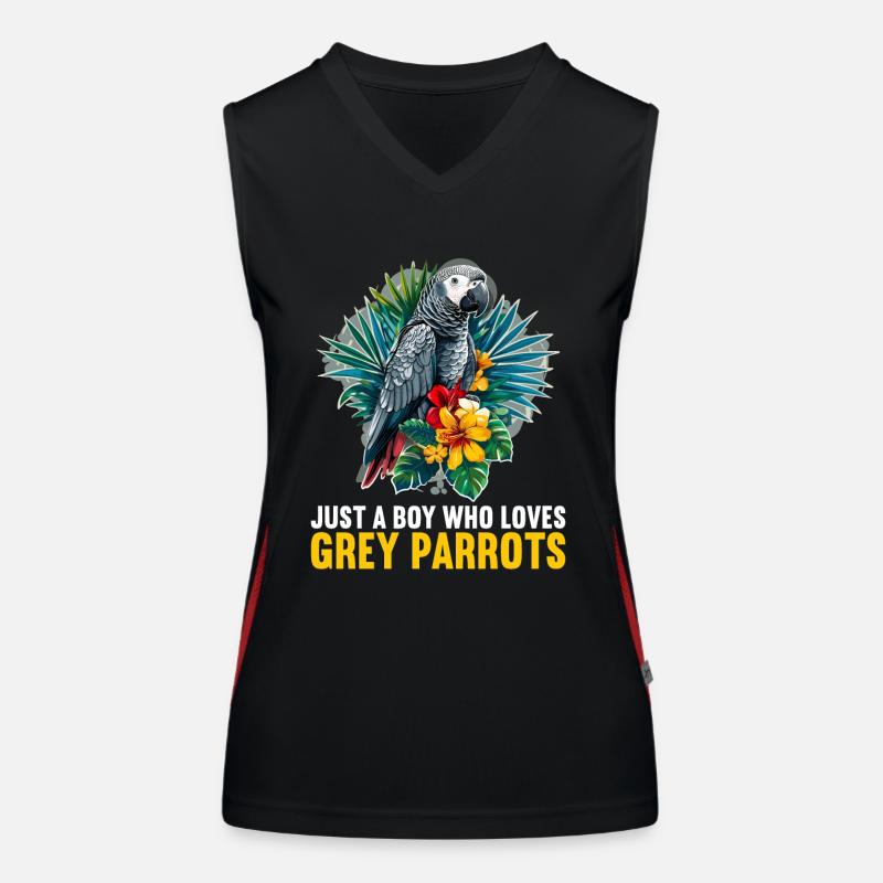 African grey parrots Women's Functional Contrast Tank Top