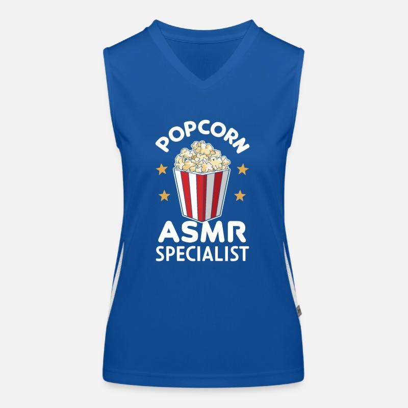 Funny popcorn saying, binge-watching popcorn Women's Functional Contrast Tank Top