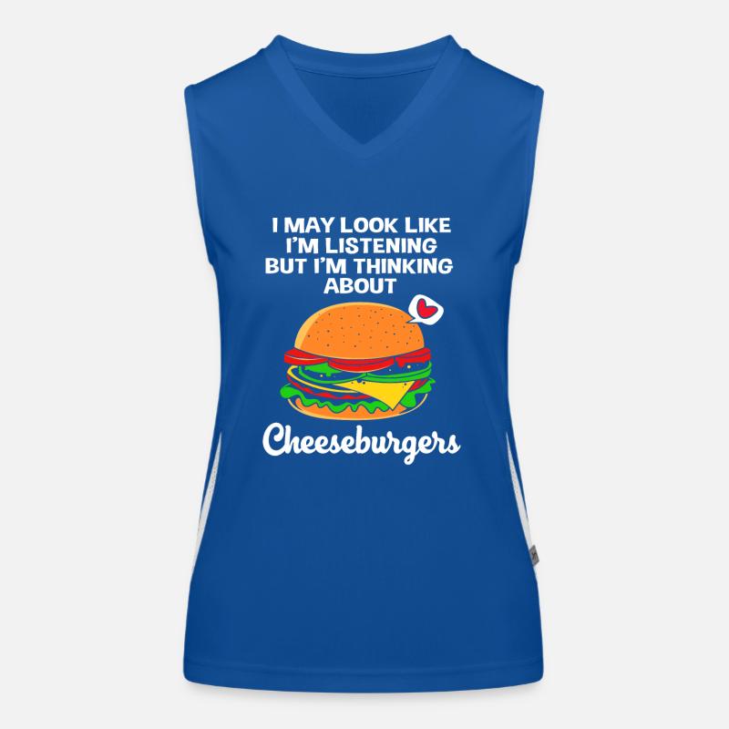 Cheeseburger Burger Funktionelles Kontrast-Tank Top für Frauen