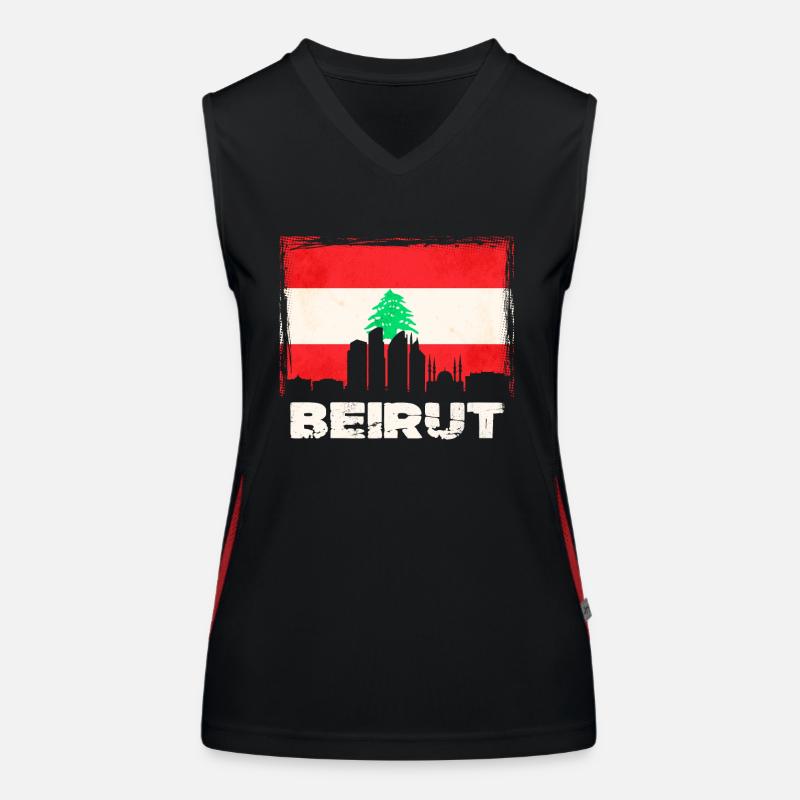 Beyrouth Liban Drapeau Débardeur respirant contrasté Femme
