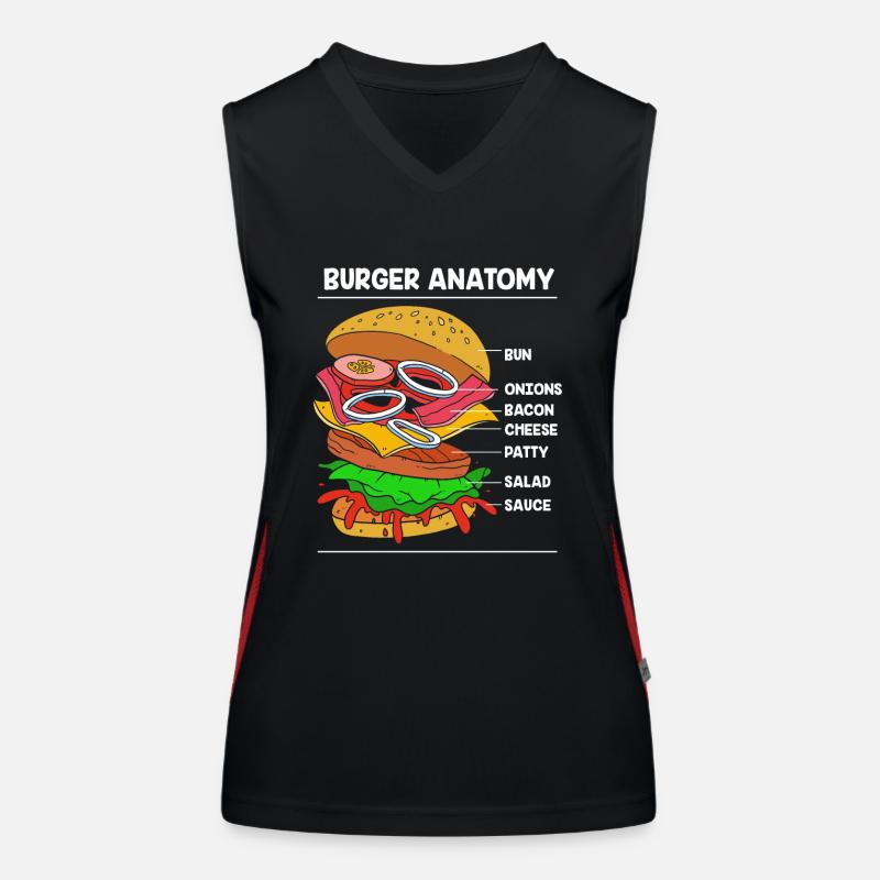Anatomie du cheeseburger Débardeur respirant contrasté Femme