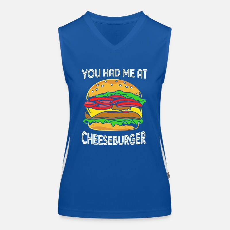 Cheeseburger Burger Funktionelles Kontrast-Tank Top für Frauen