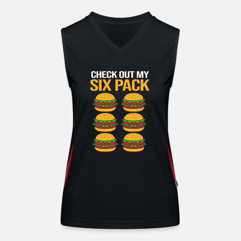 Cheeseburger Six Pack Women's Functional Contrast Tank Top