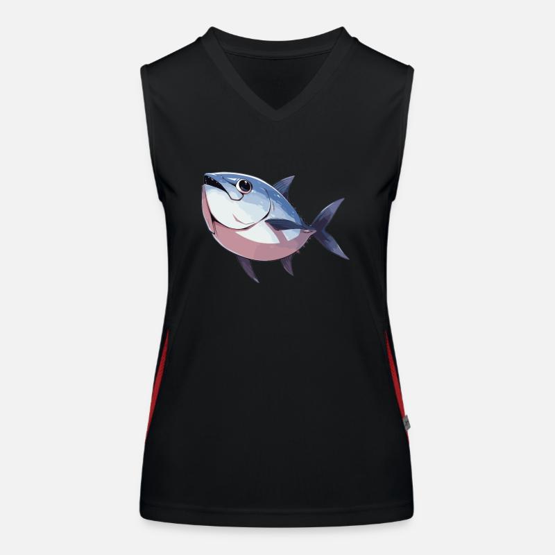 Tuna Thunfische Thunfisch Funktionelles Kontrast-Tank Top für Frauen