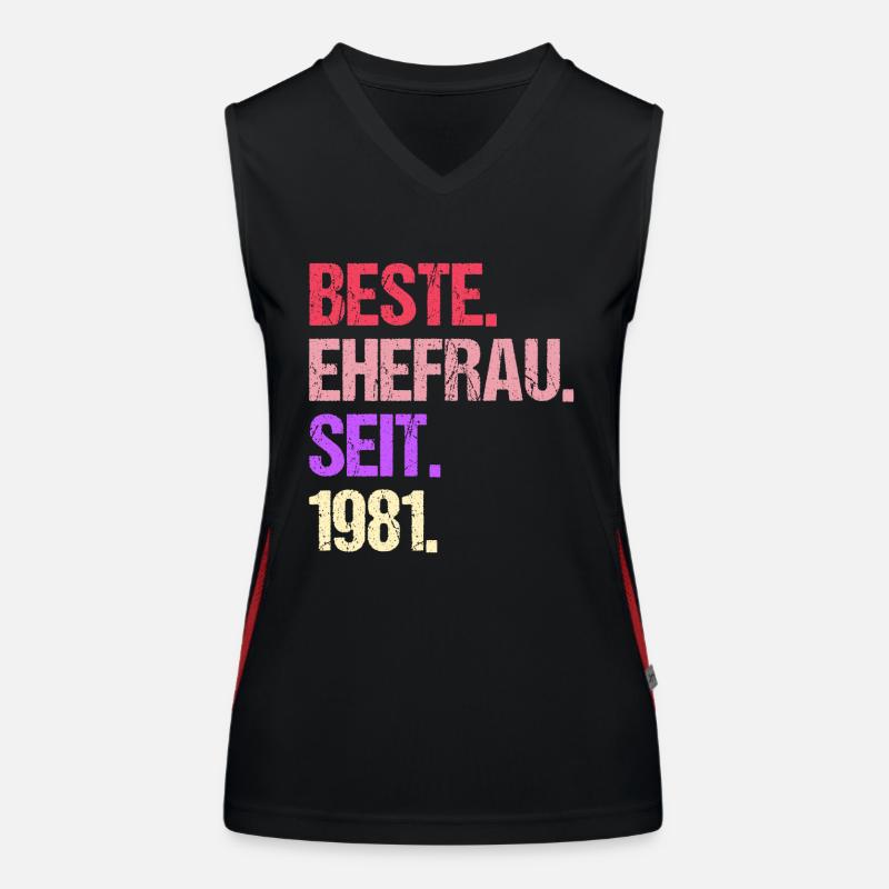 Valentinstag Beste Ehefrau Seit 1981 Funktionelles Kontrast-Tank Top für Frauen
