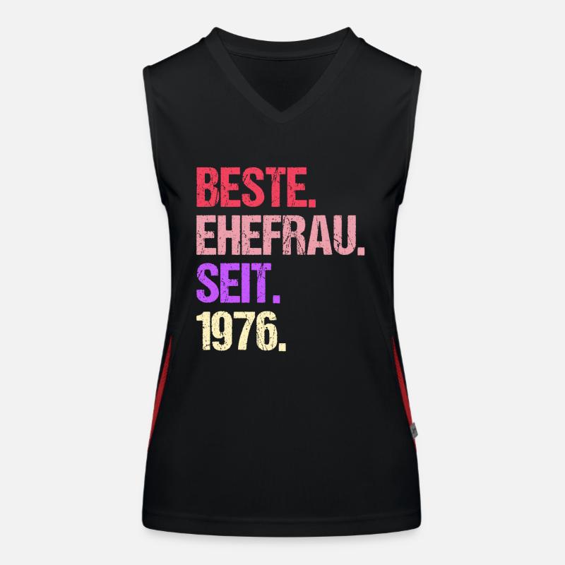 Valentinstag Beste Ehefrau Seit 1976 Funktionelles Kontrast-Tank Top für Frauen