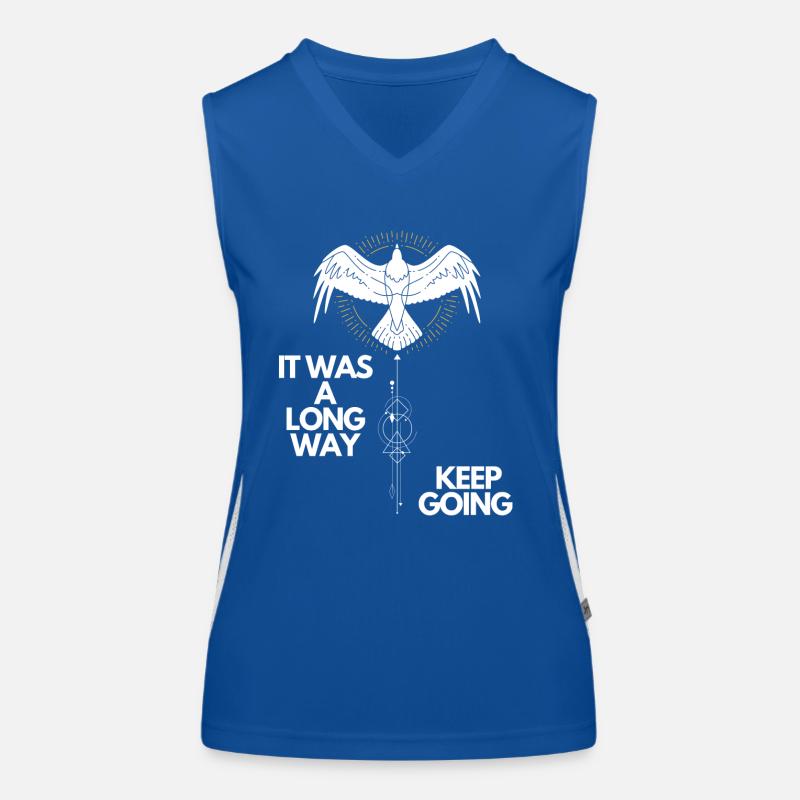 Keep going Nordisches Motivations Design Funktionelles Kontrast-Tank Top für Frauen