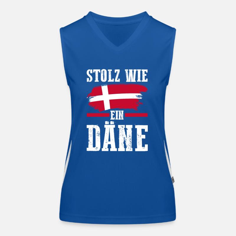 Danes Danish Denmark Women's Functional Contrast Tank Top