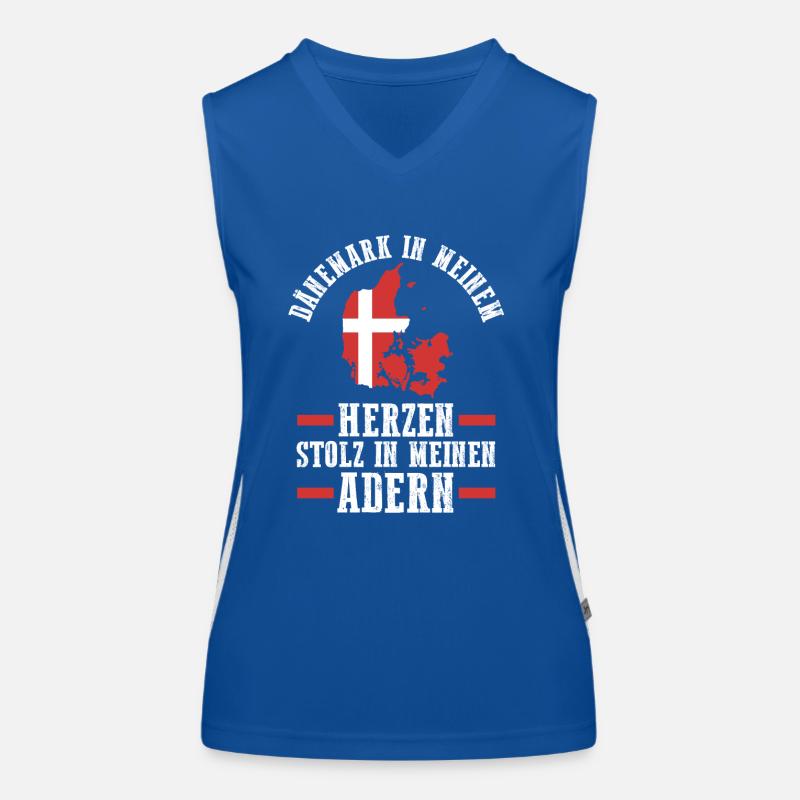 Danes Danish Denmark Women's Functional Contrast Tank Top