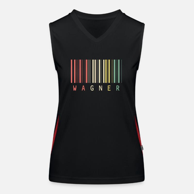 Wagner Unique Barcode Style Name Funktionelles Kontrast-Tank Top für Frauen