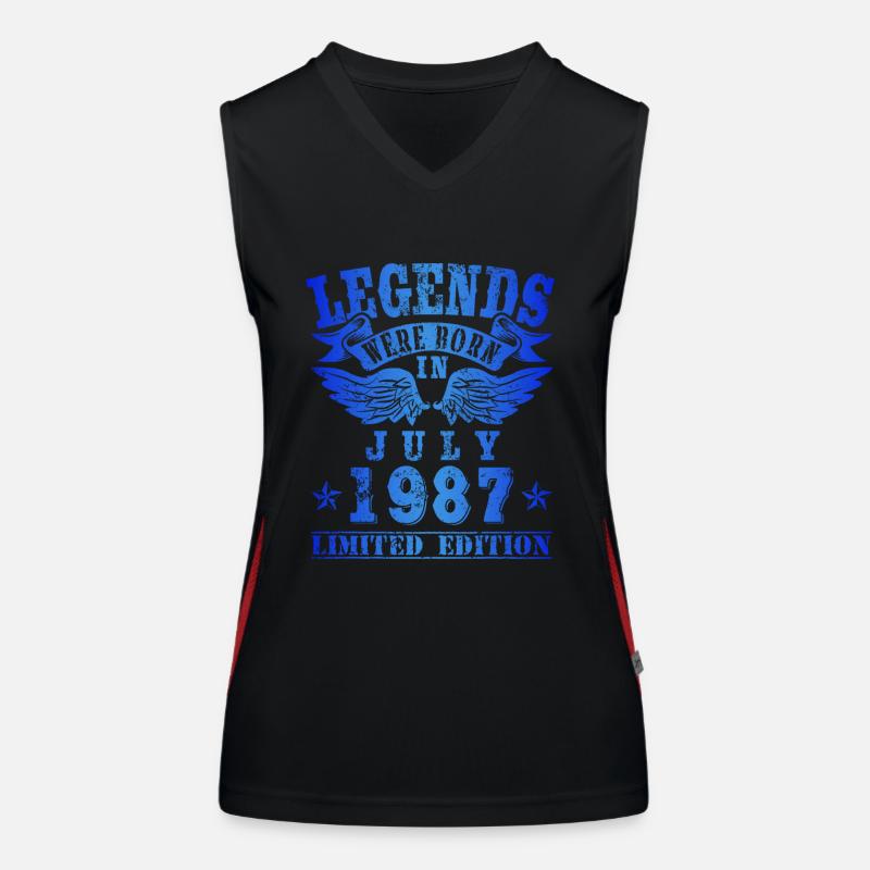 Legends were born in Juli 1987 Geburtstag Funktionelles Kontrast-Tank Top für Frauen