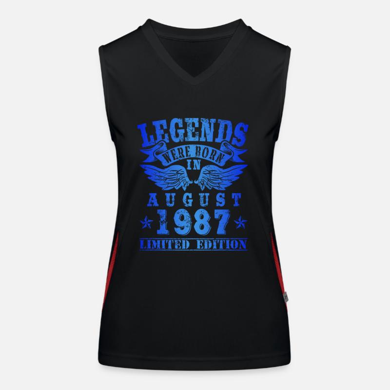 Legends were born in August 1987 Geburtstag Funktionelles Kontrast-Tank Top für Frauen