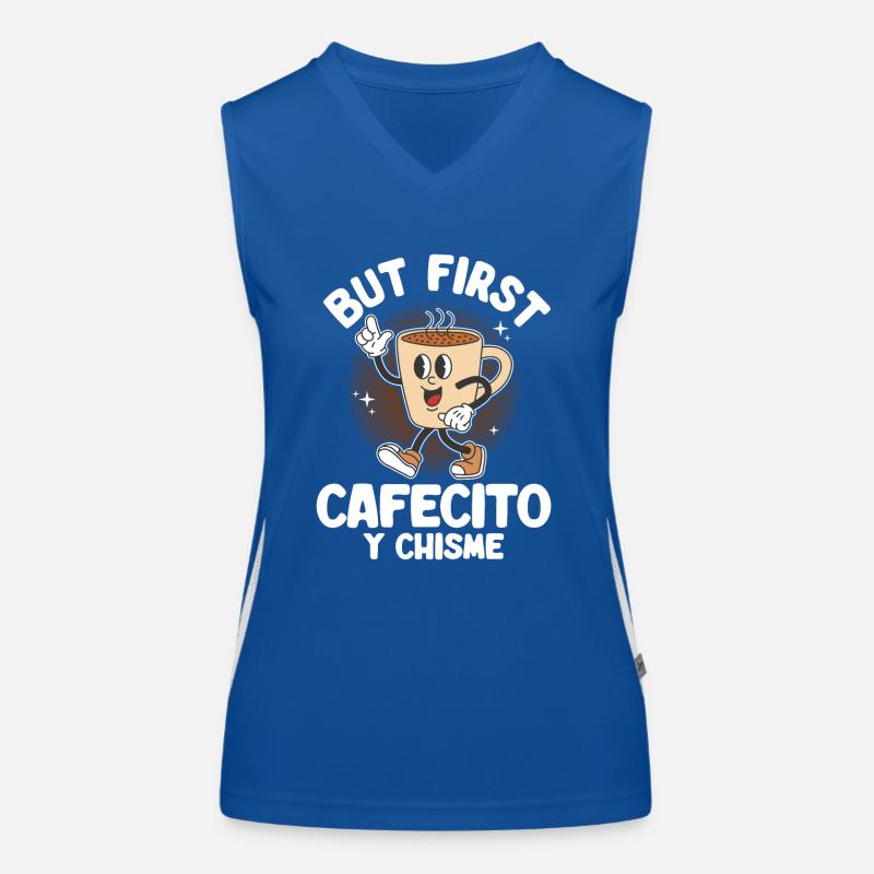 Cafecito Spanisch Kaffee Funktionelles Kontrast-Tank Top für Frauen