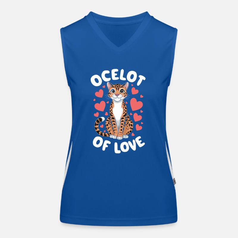 Ocelot Wild Cat Exotic Pets Jungle Big Cat Women's Functional Contrast Tank Top