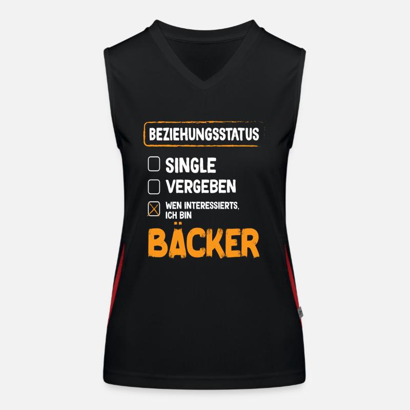 Bäcker Beziehungsstatus Back Backwaren Backen Funktionelles Kontrast-Tank Top für Frauen