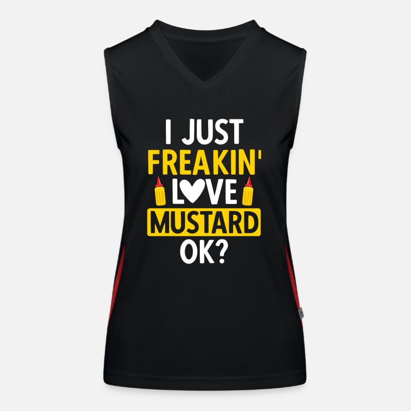 Senf Mustard Funktionelles Kontrast-Tank Top für Frauen
