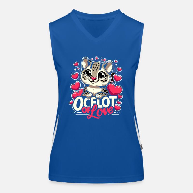 Ocelot Wild Cat Exotic Pets Jungle Big Cat Women's Functional Contrast Tank Top