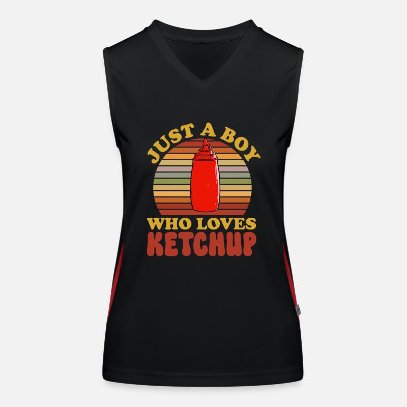 Ketchup Ketchup à la tomate Débardeur respirant contrasté Femme