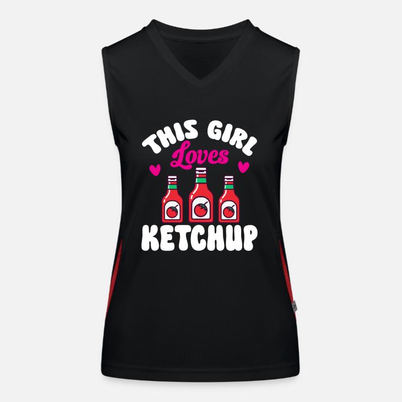 Ketchup Ketchup à la tomate Débardeur respirant contrasté Femme