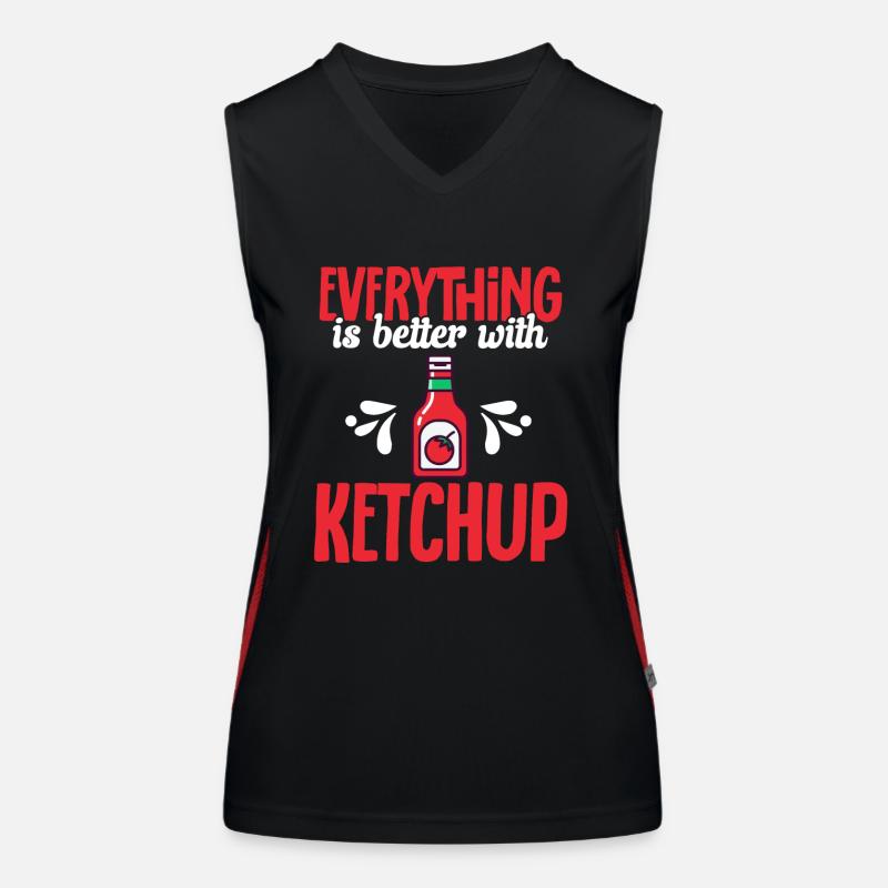 Ketchup Ketchup à la tomate Débardeur respirant contrasté Femme