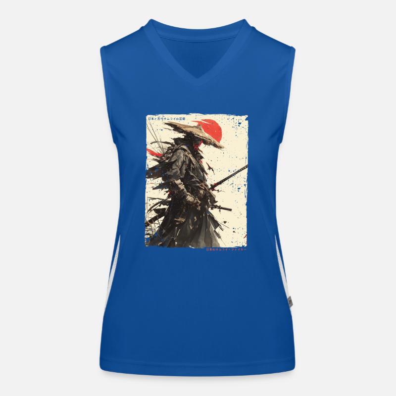 Samurai Fighter - Japanese Ukiyo-e Artwork Women's Functional Contrast Tank Top