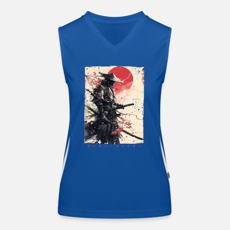 Samurai Fighter - Japanese Ukiyo-e Artwork Women's Functional Contrast Tank Top