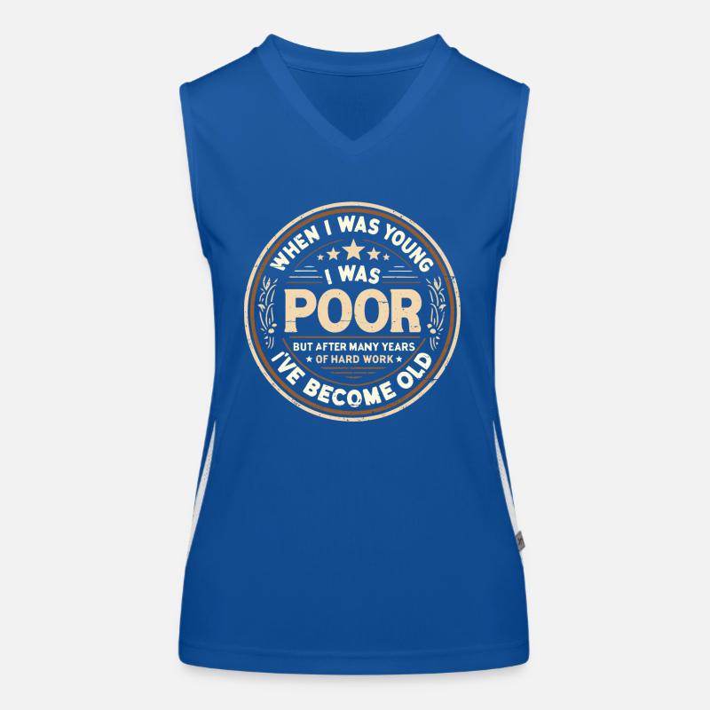 Als ich jung war, war ich arm Funktionelles Kontrast-Tank Top für Frauen