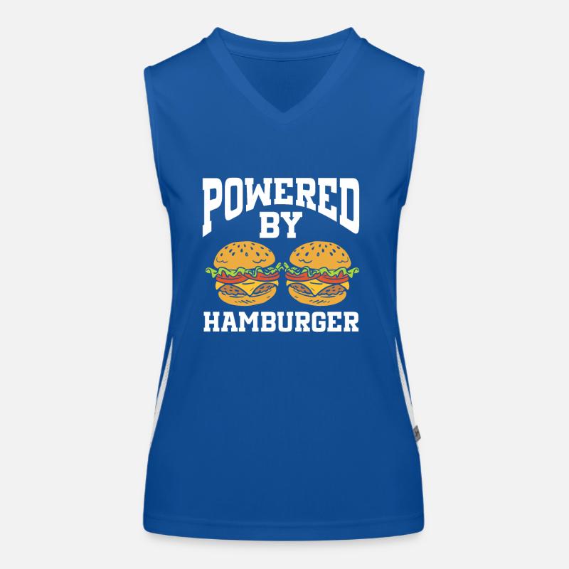 Powered By Hamburger Funktionelles Kontrast-Tank Top für Frauen