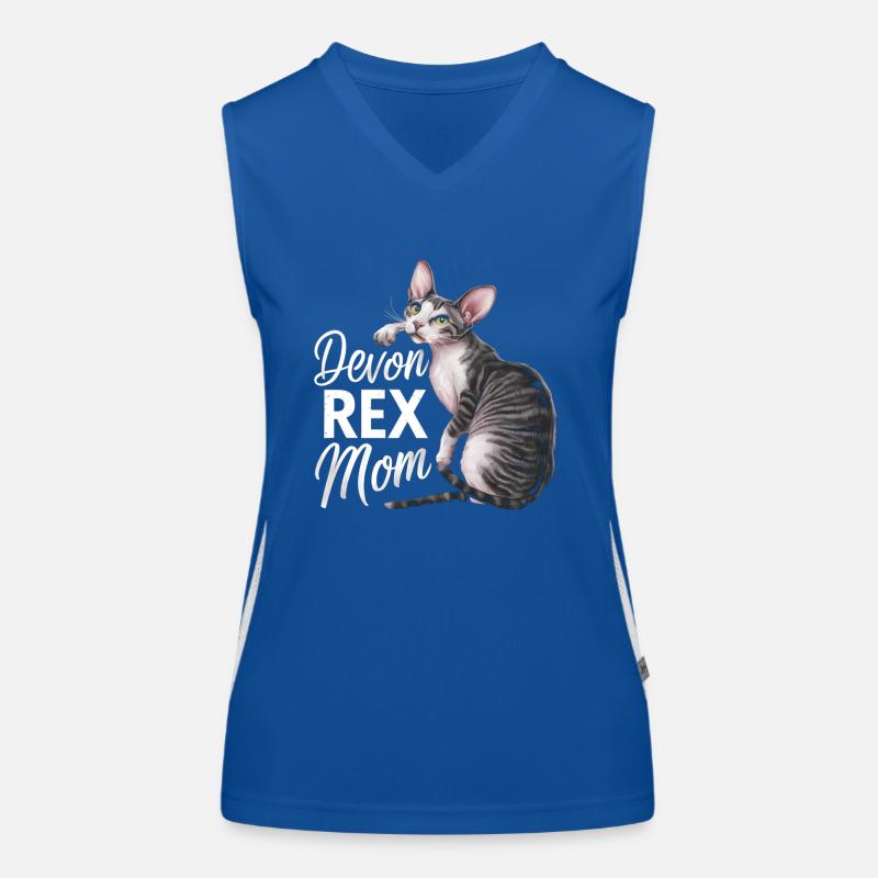 Katze Devon Rex Geschenk Funktionelles Kontrast-Tank Top für Frauen