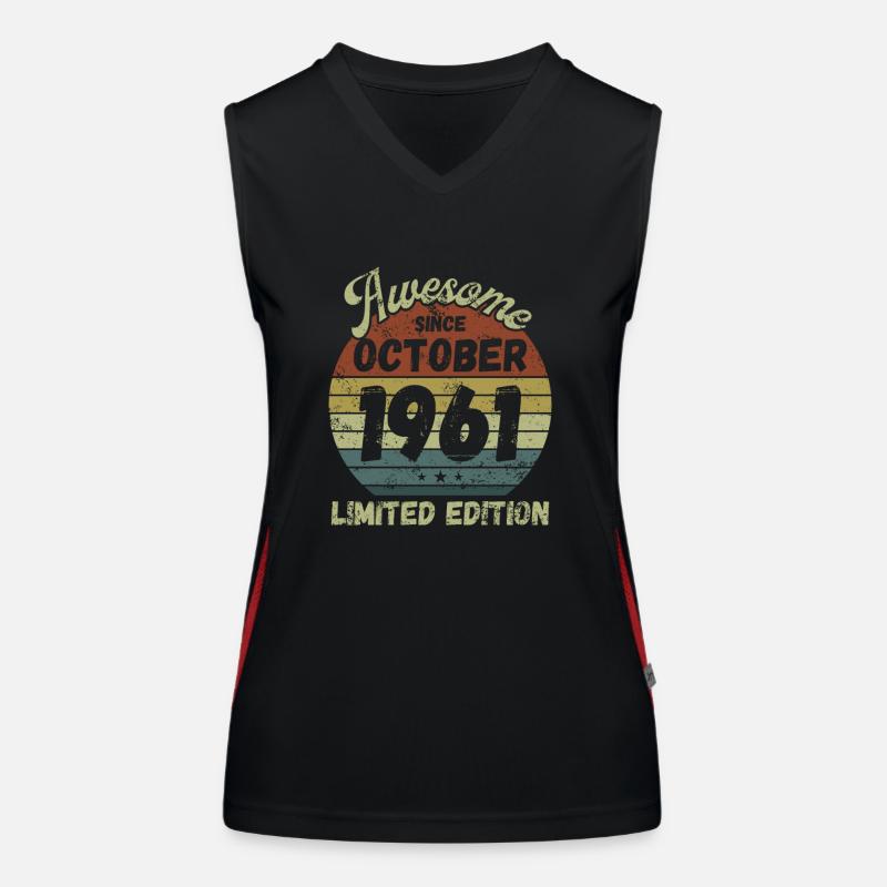 Awesome since October 1961 - Geburtstag Funktionelles Kontrast-Tank Top für Frauen