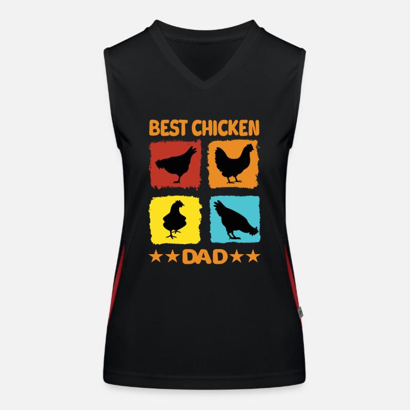 Best Chicken Dad Funktionelles Kontrast-Tank Top für Frauen