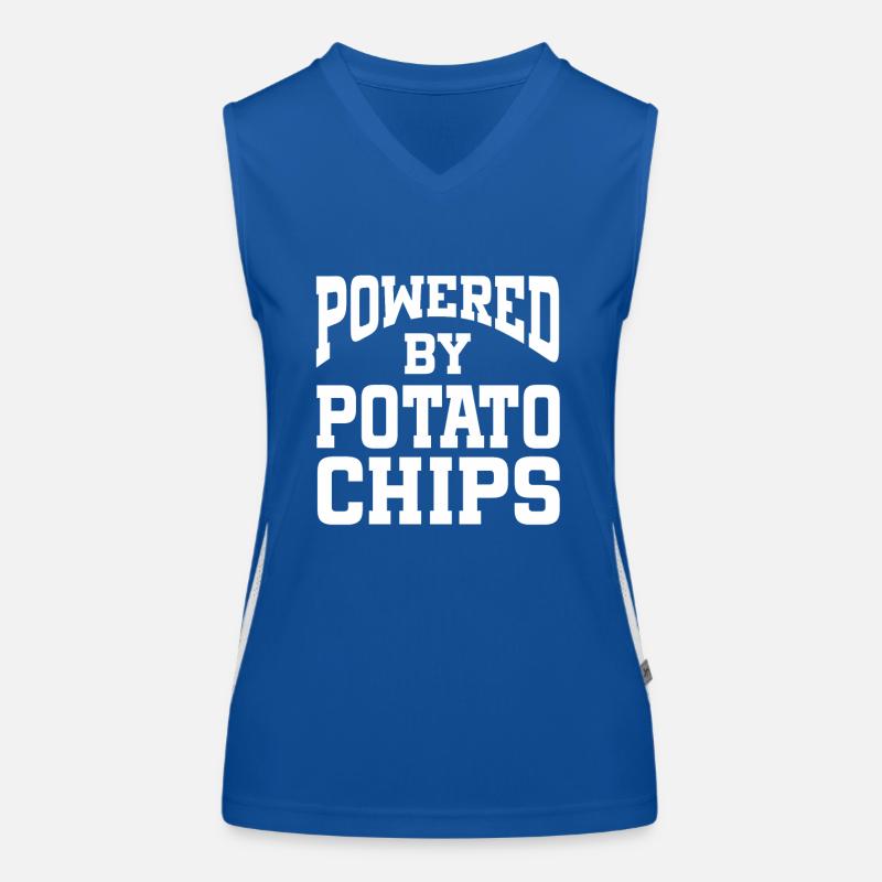 Powered By Potato Chips Funktionelles Kontrast-Tank Top für Frauen