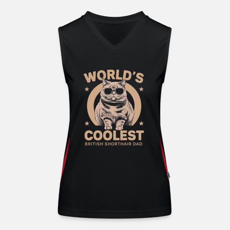 Katze Britisch Kurzhaar Geschenk Funktionelles Kontrast-Tank Top für Frauen
